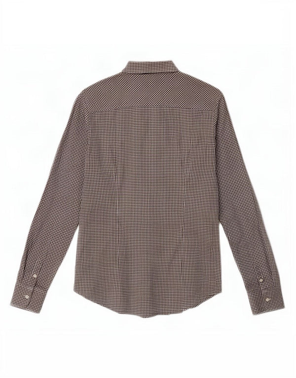 Tommy Hilfiger Womens Stretch Shirt US 10 Large Black Gingham Cotton