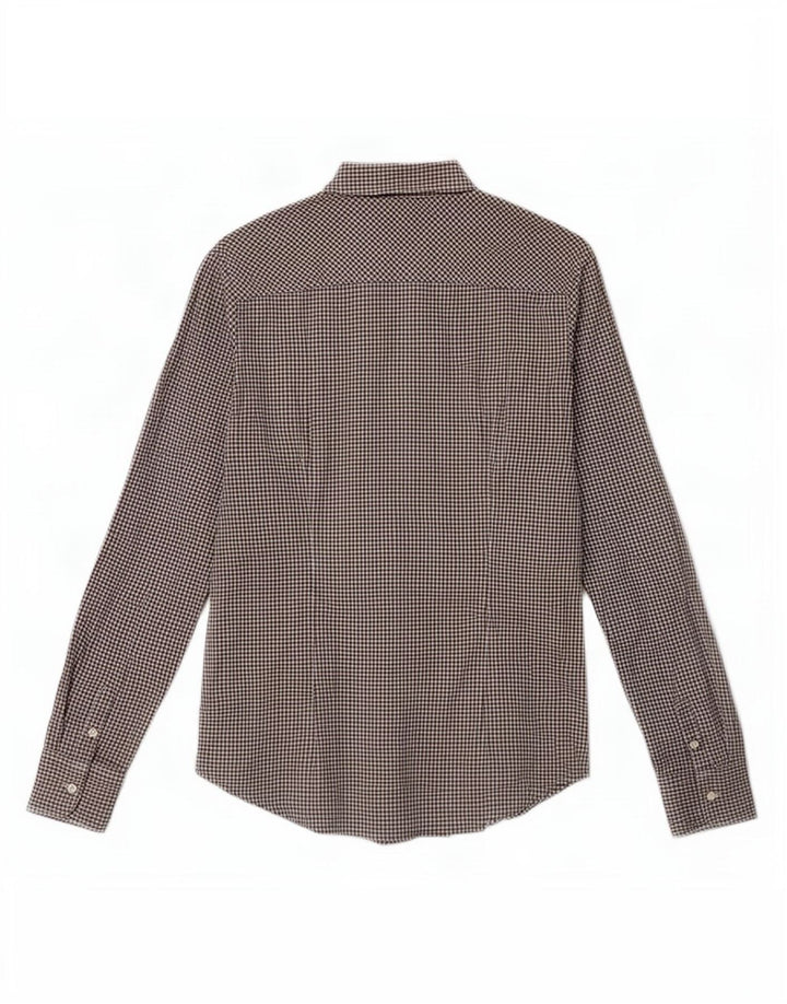 Tommy Hilfiger Camisa elástica para mujer US 10 Grande Negro Gingham Algodón