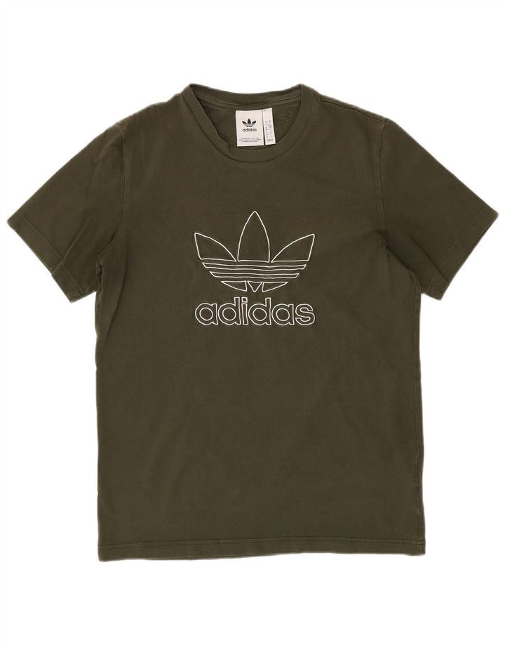 ADIDAS Camiseta gráfica para hombre Top Small Khaki Cotton