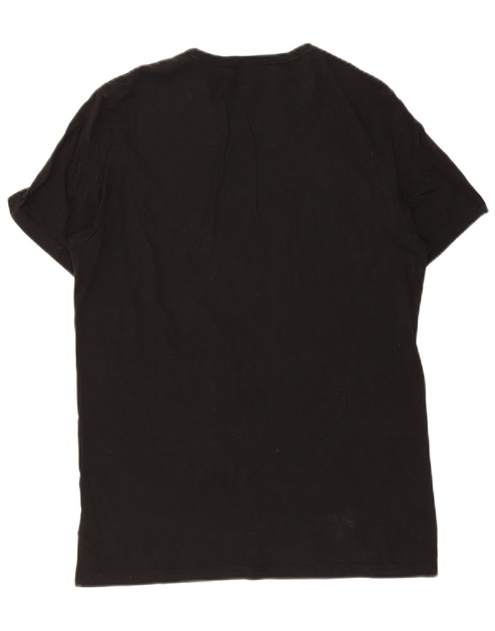 G-Star Hombre Camiseta Gráfica Top Mediano Algodón Negro