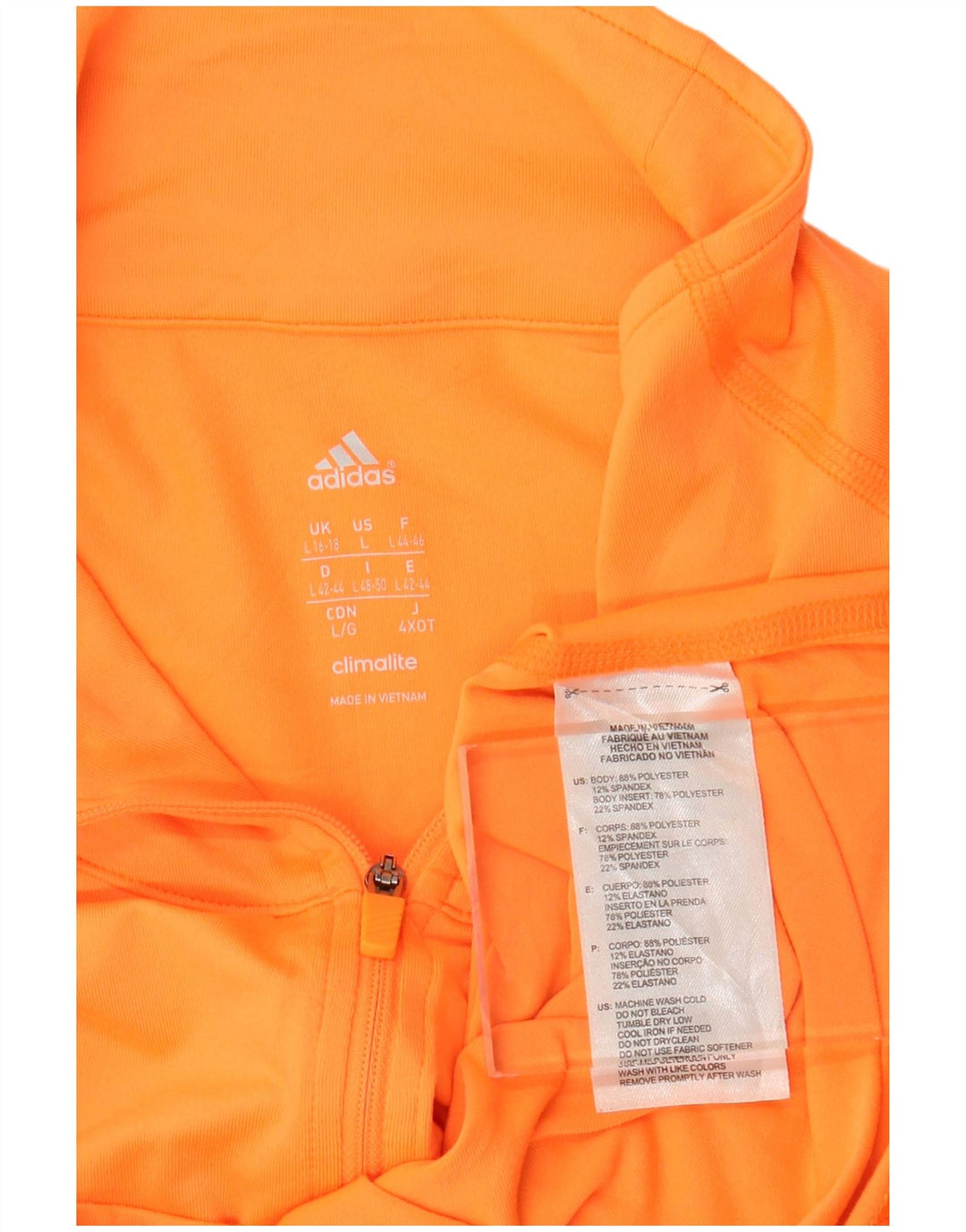 ADIDAS Mujer Climalite Jersey Chándal Top UK 16/18 Grande Naranja