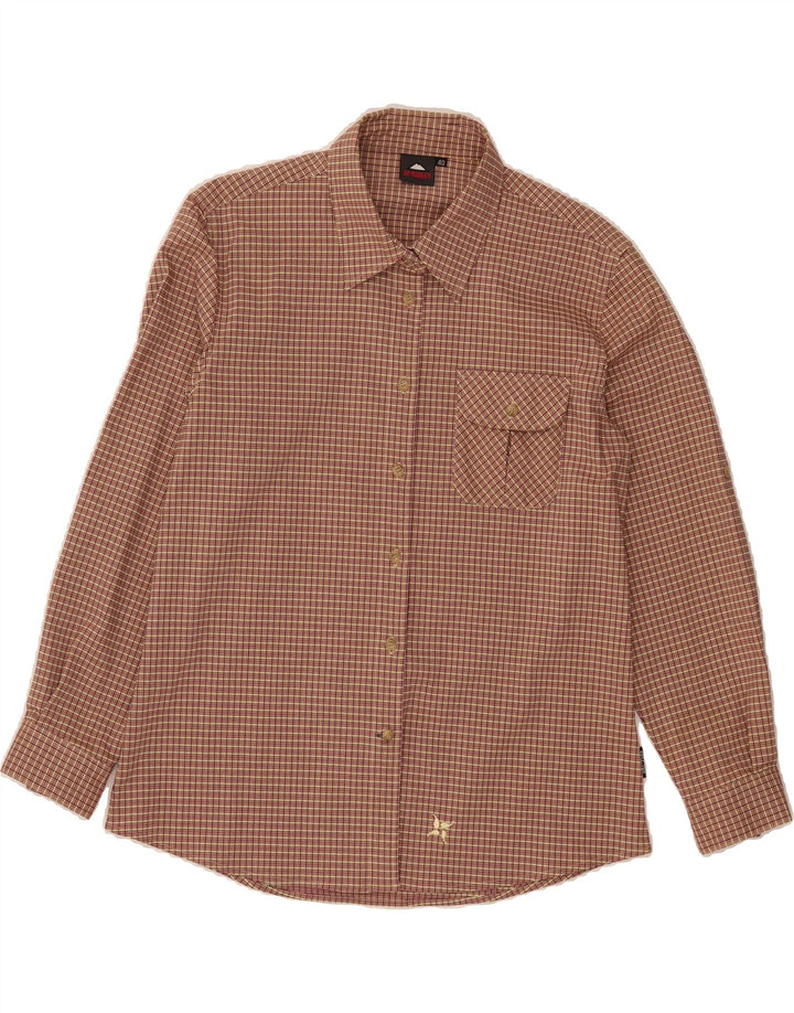 MC KINLEY Womens Flannel Shirt IT 40 Small Brown Check Polyester Vintage MC Kinley and Second-Hand MC Kinley from Messina Hembry 