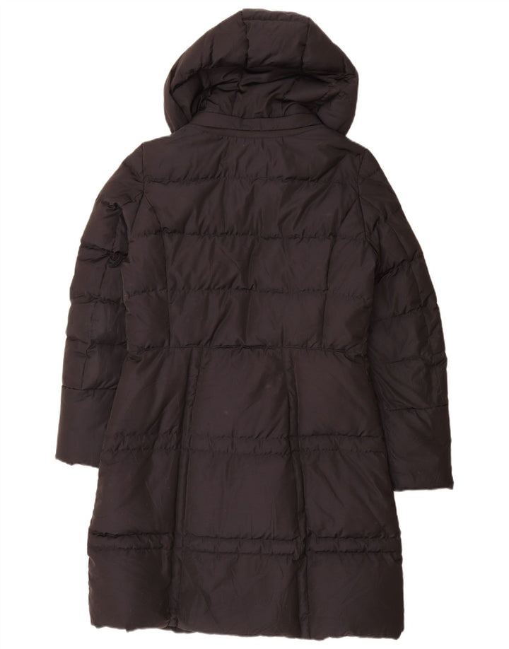 Geox Abrigo acolchado con capucha para mujer UK 40 Mediano Poliéster negro