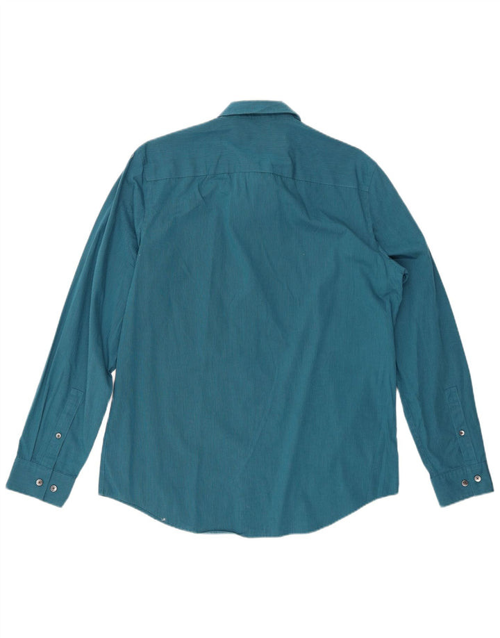 Camisa CALVIN KLEIN Hombre Azul Medio Algodón Rayas