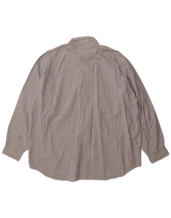 Eddie Bauer Camisa Hombre XL Blanco Cuadros Algodón