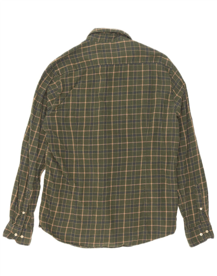 Barbour Camisa Entallada De Algodón A Cuadros Caqui Grande Para Hombre