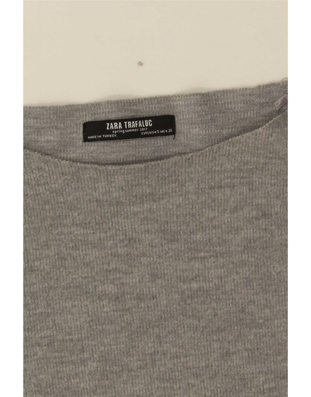 Zara Mujer Trafaluc Top Extragrande Manga Larga UK 10 Small Gris