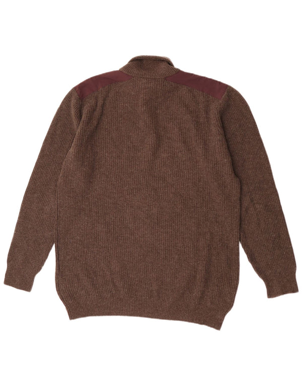 Kappa Hombre Jersey De Cuello Con Botones 2XL Marrón Colorblock Lana