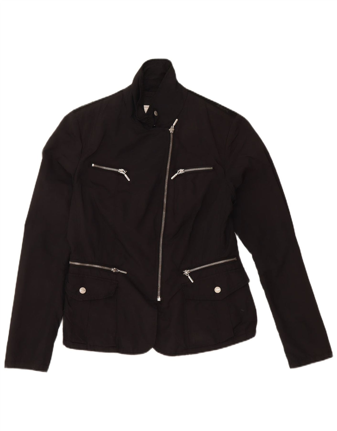 Geox Chaqueta utilitaria para mujer UK 10 Small Poliéster negro