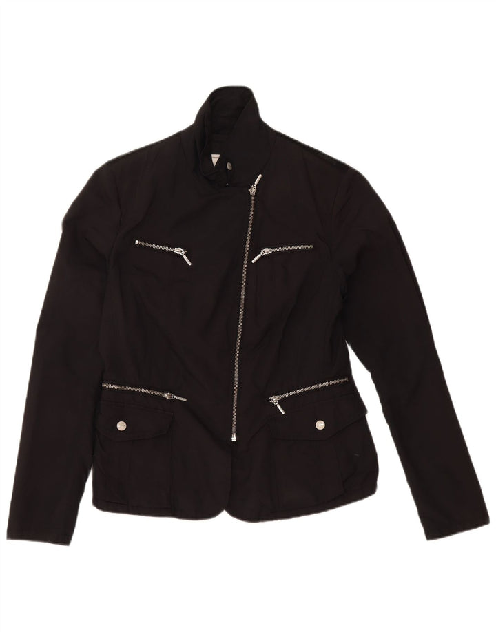 Geox Chaqueta utilitaria para mujer UK 10 Small Poliéster negro
