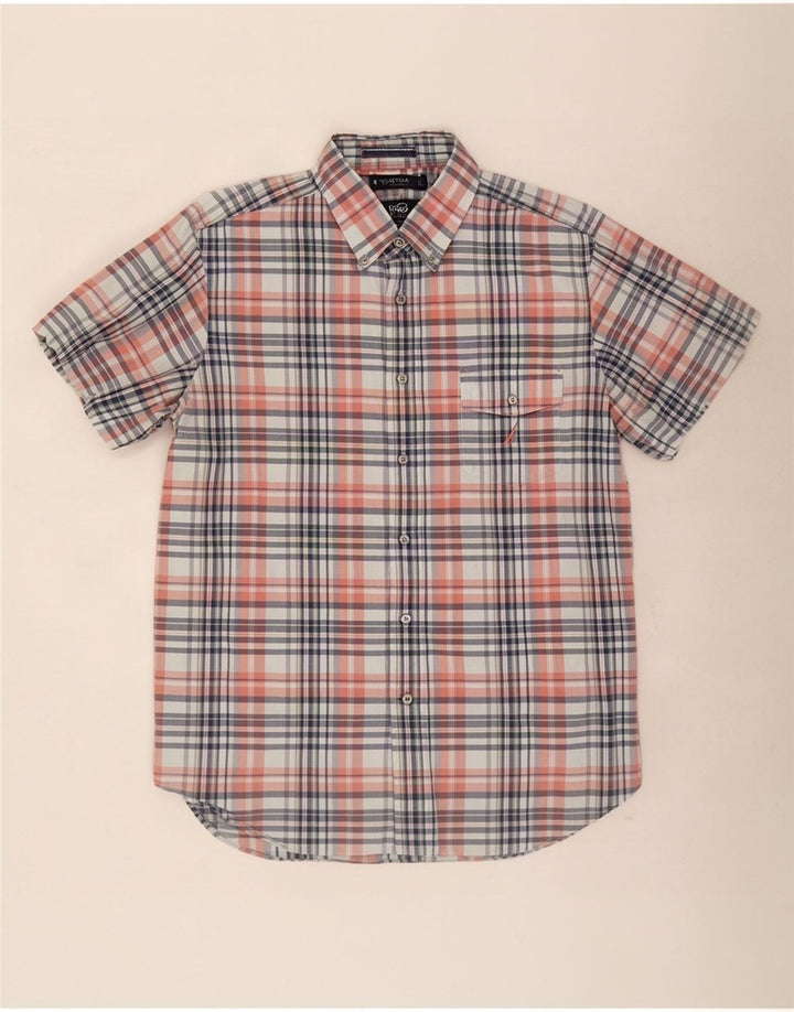 Nautica Camisa De Manga Corta Para Hombre De Algodón Con Cuadros Multicolores Grandes