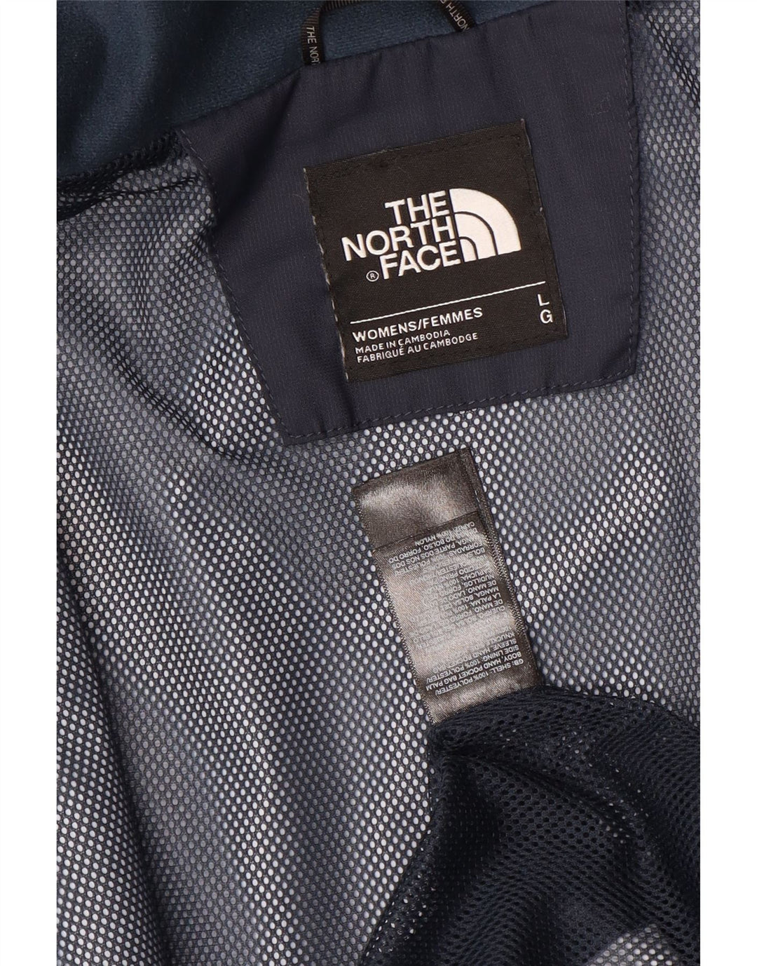 The North Face Chaqueta impermeable con capucha para mujer UK 46 Large Nylon azul marino