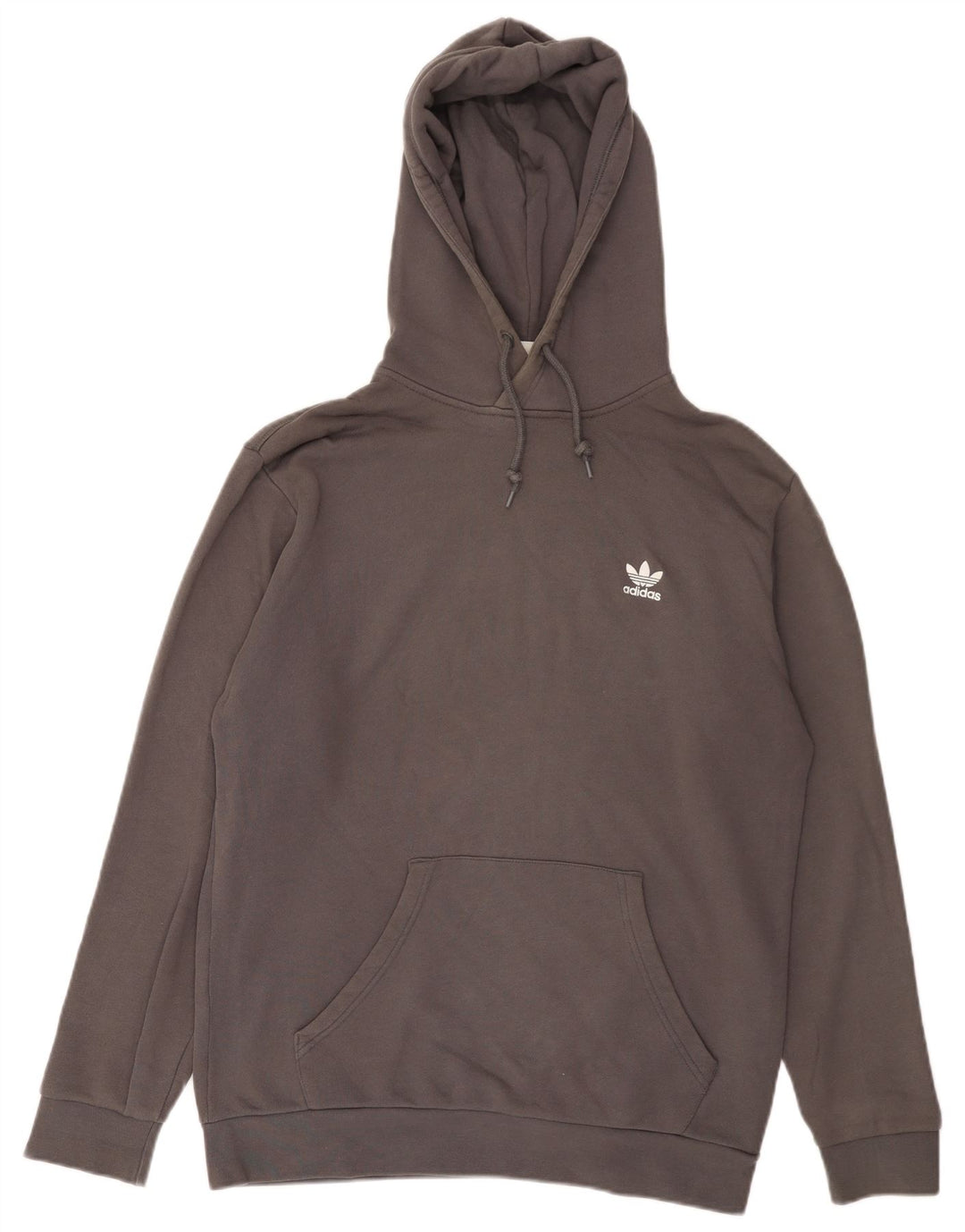Adidas Hombre Sudadera Con Capucha Jumper Gris Medio Algodón