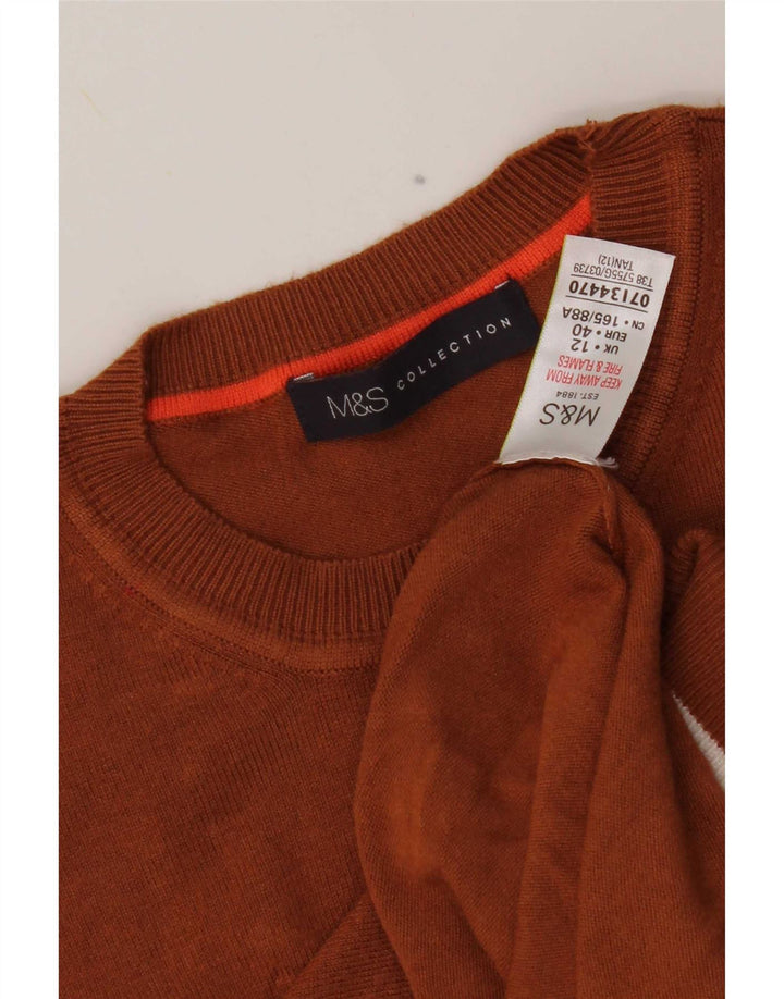 Marks & Spencer - Jersey de cuello redondo para mujer, talla 40, color marrón medio