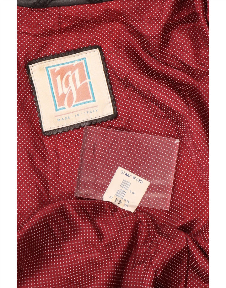 Chaqueta de cuero vintage para mujer IT 44 Mediano Negro