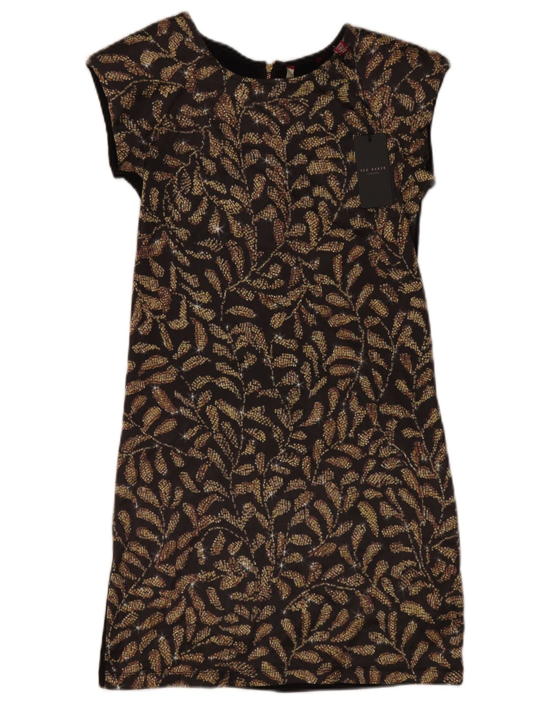 Ted Baker Vestido recto para mujer Talla 0 2XS Poliéster floral negro