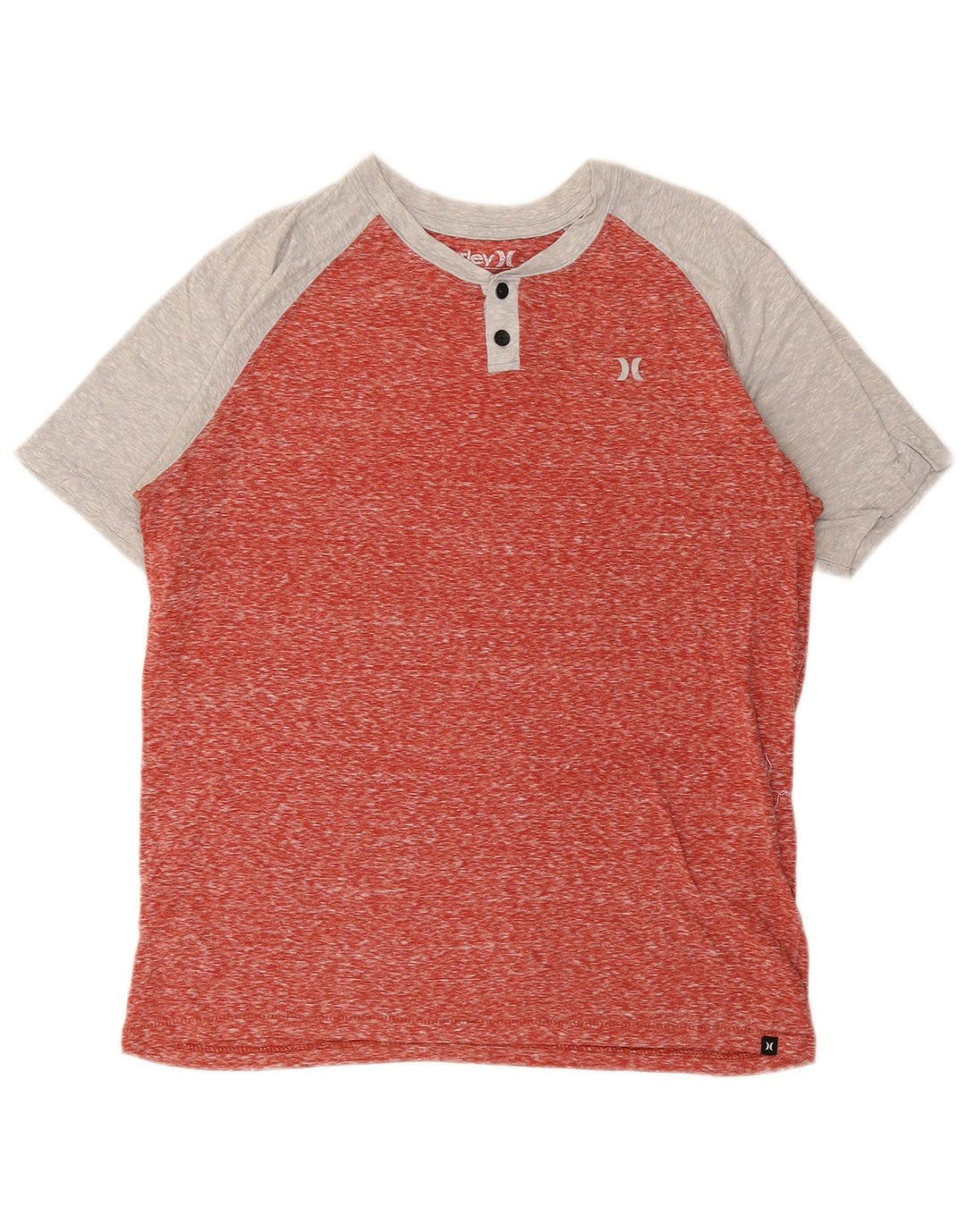 Hurley Hombre Camiseta Top Medium Rojo Colorblock Poliéster