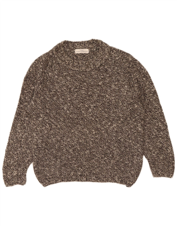 Marks & Spencer Jersey de cuello redondo para hombre de lana moteada gris pequeño