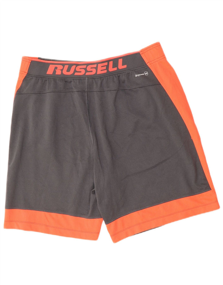 RUSSELL ATHLETIC Shorts deportivos gráficos para hombre Bloque de color gris grande