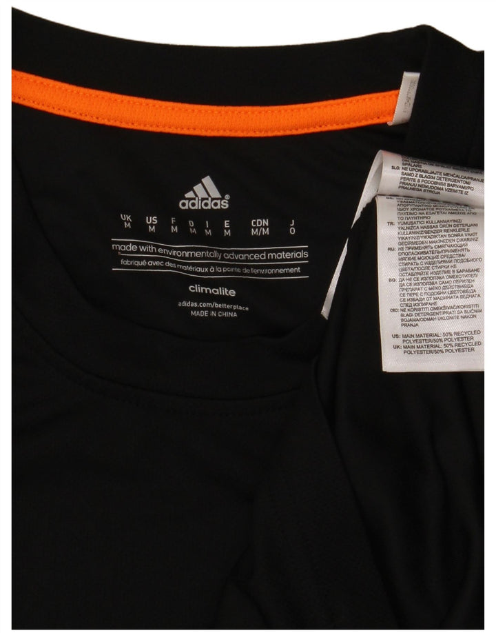 Adidas Mens Climalite Camiseta Top Medio Negro Poliéster