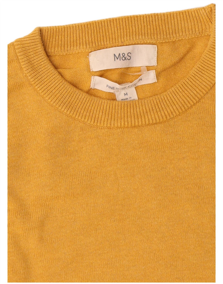 Marks & Spencer Jersey de cuello redondo para hombre de algodón amarillo medio