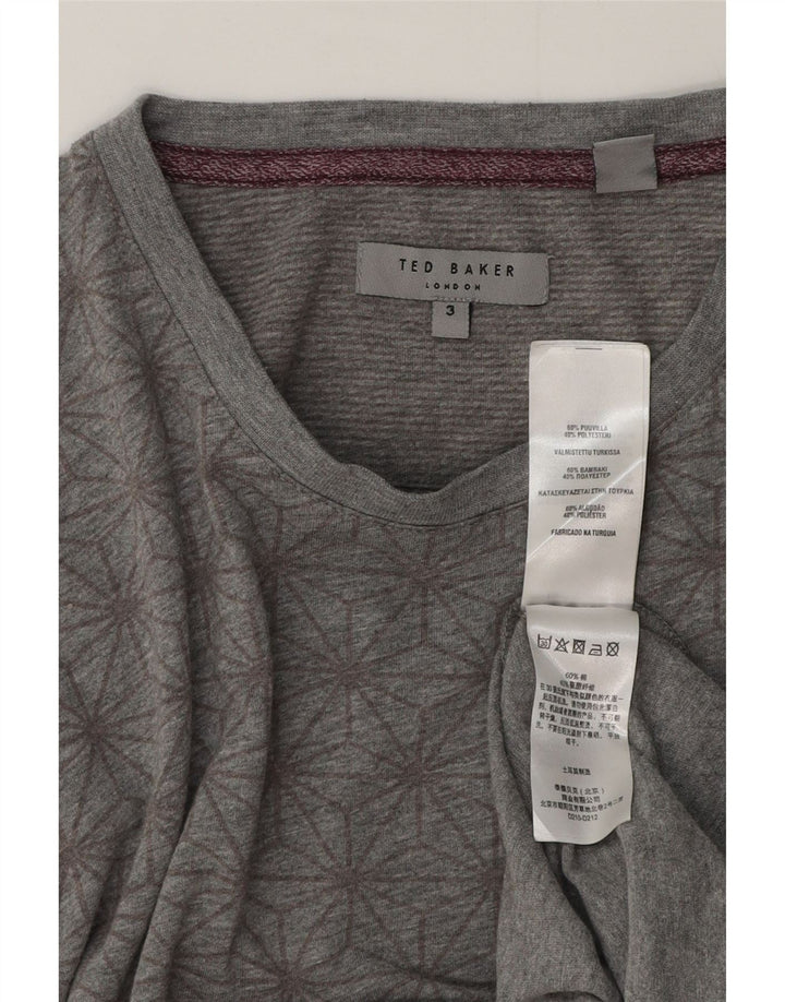 Ted Baker Camiseta gráfica para hombre Talla superior 3 Algodón geométrico gris medio