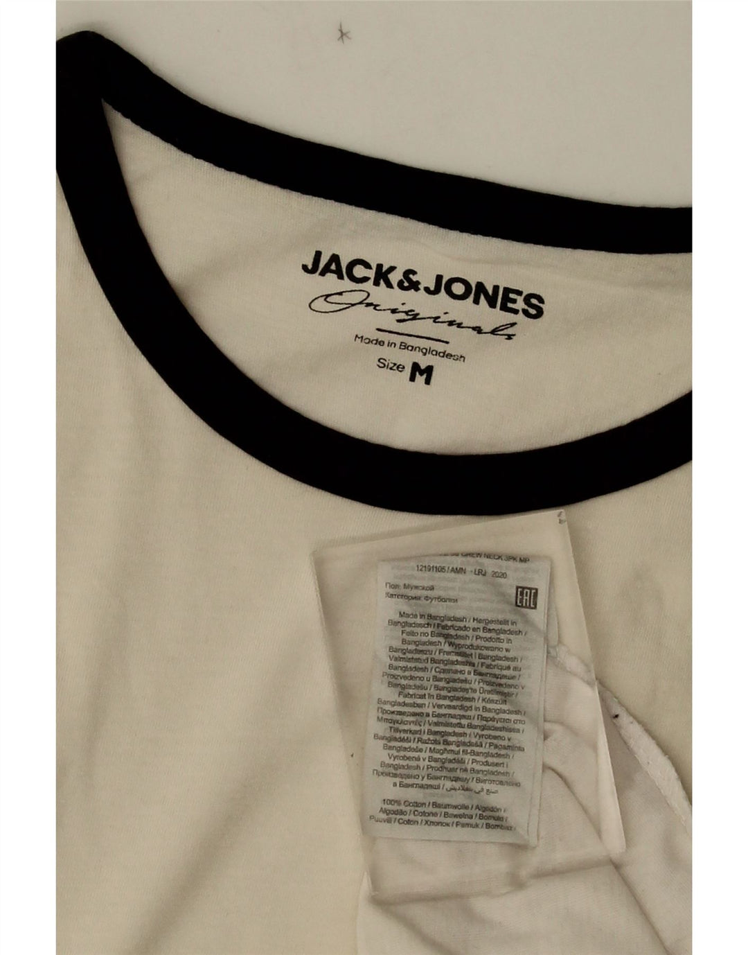Camiseta Jack & Jones Hombre Top Medium Blanco Algodón