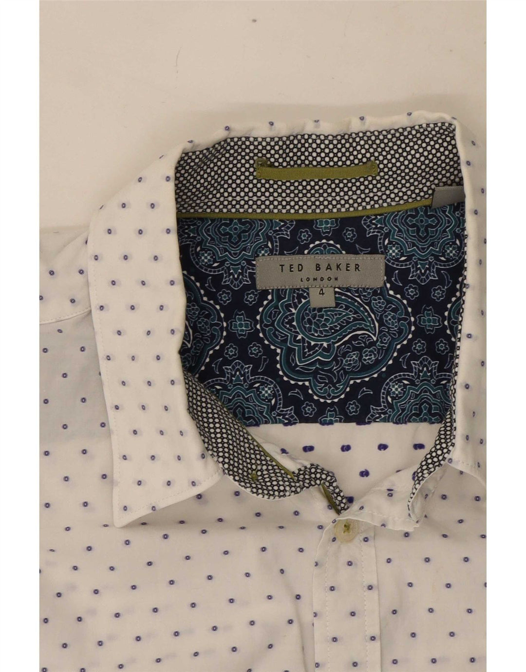 Ted Baker Camisa para hombre Talla 4 Grande Algodón con manchas blancas