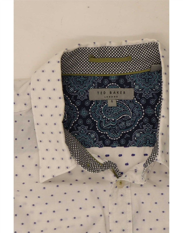 Ted Baker Camisa para hombre Talla 4 Grande Algodón con manchas blancas