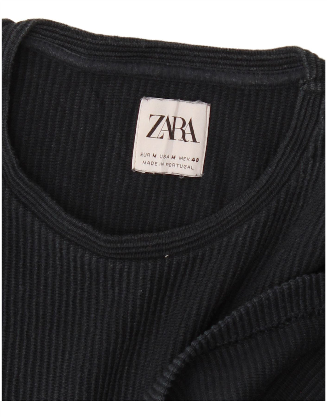 Zara Hombre Top Manga Larga Medio Azul Marino