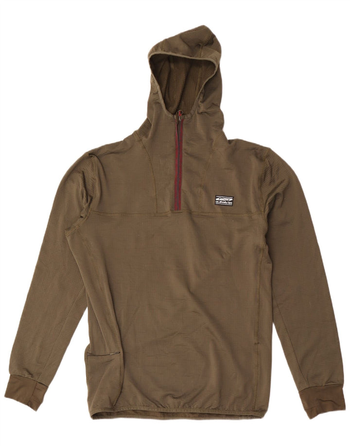 Quiksilver Hombre Zip Neck Sudadera con capucha Jumper Large Caqui Poliéster
