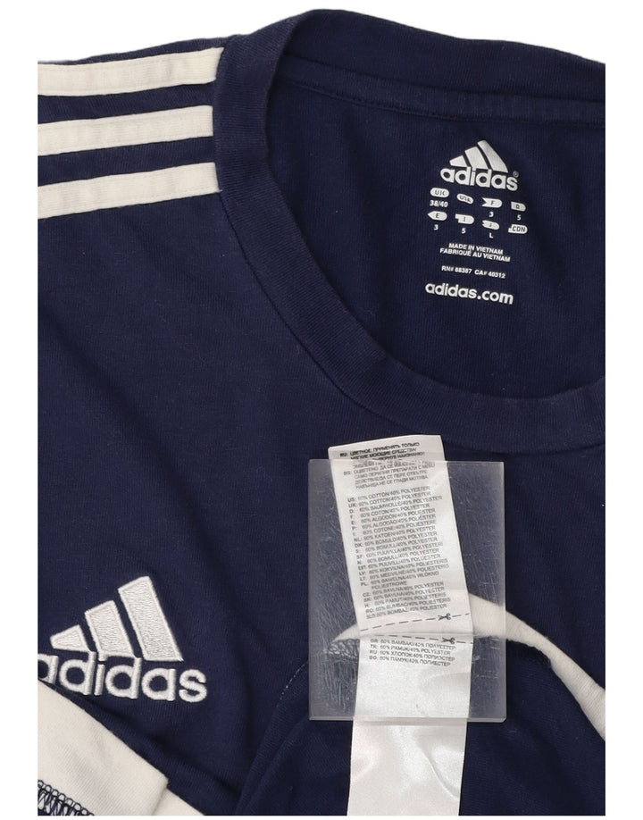 ADIDAS Camiseta Hombre Top UK 38/40 Medium Azul Marino Algodón
