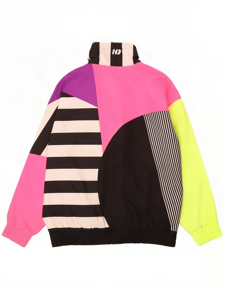 Top de chándal vintage con cuello y cremallera para mujer UK 46 Grande Multicolor