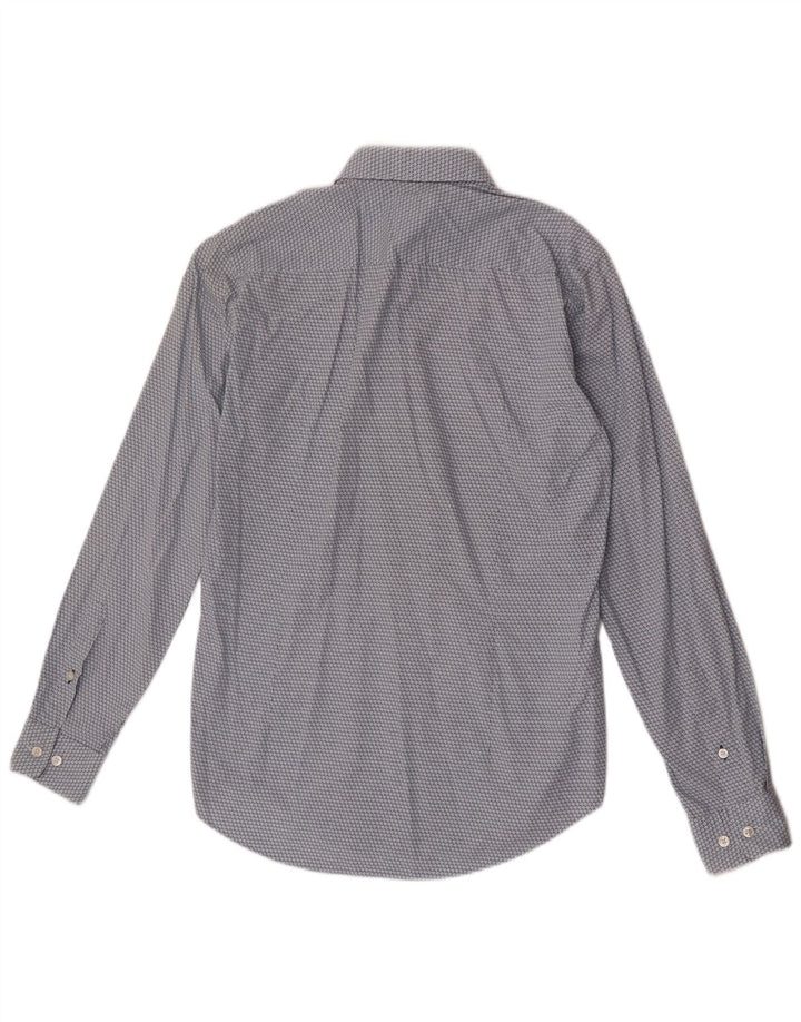 Camisas HUGO BOSS Hombre | Camisa ajustada con estampado abstracto de algodón azul pequeño