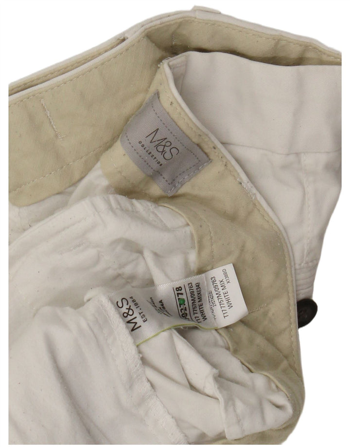 MARKS & SPENCER Pantalones cortos chinos para hombre W34 Algodón blanco grande