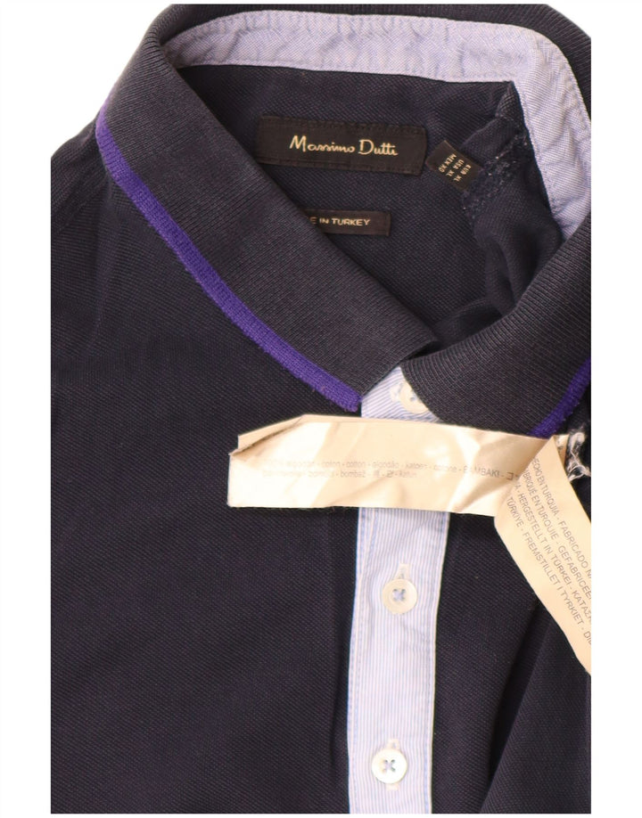 MASSIMO DUTTI Polo Hombre XL Azul Marino Algodón