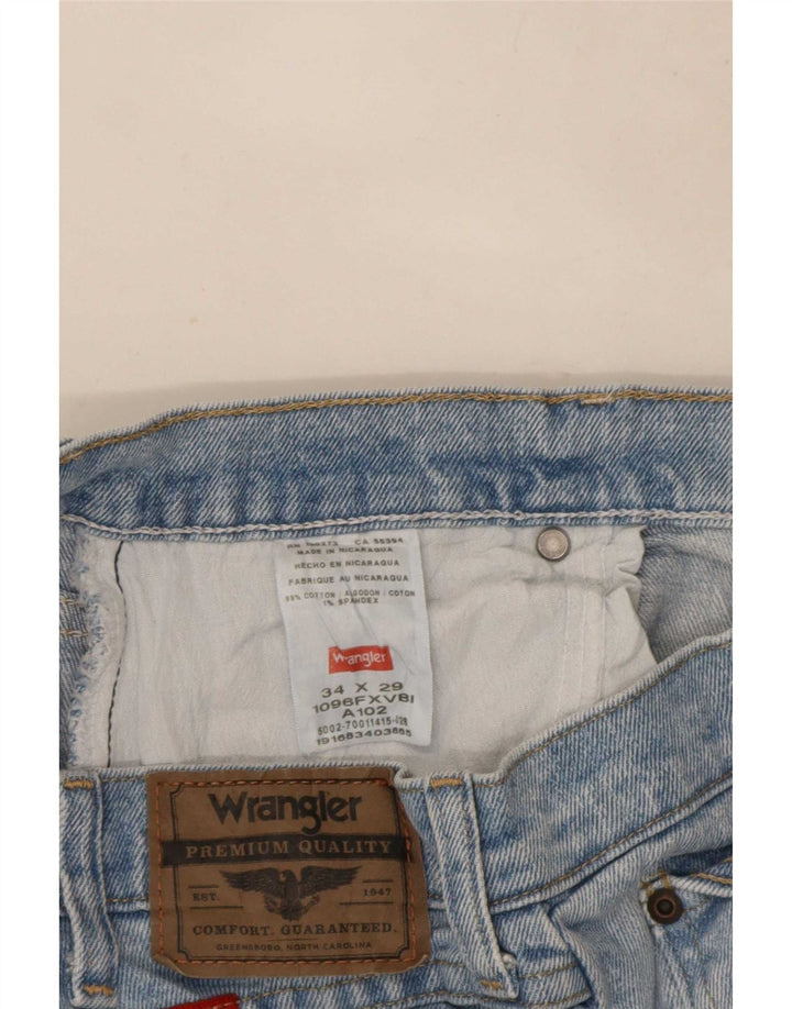 Wrangler Vaqueros recortados para hombre W34 L23 Algodón azul