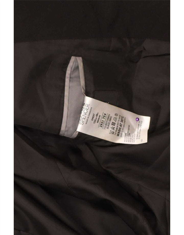 Marks & Spencer Chaqueta tipo blazer de 2 botones para hombre UK 48 2XL Poliéster negro