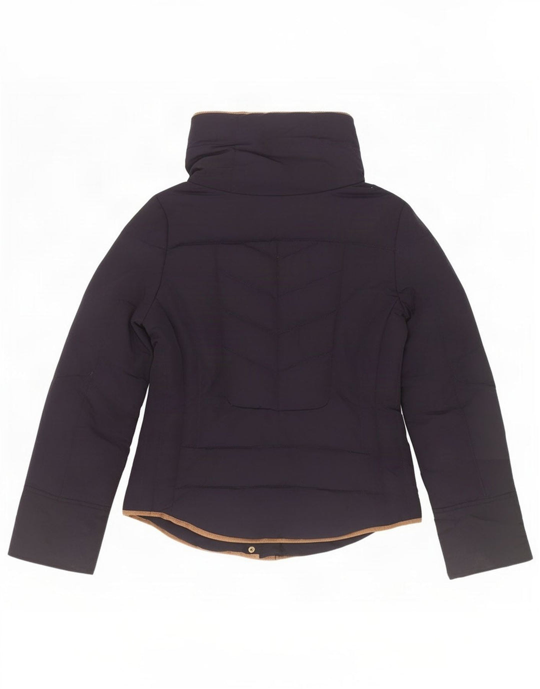 Zara Mujer Chaqueta Acolchada Con Capucha UK 10 Small Poliéster Azul Marino