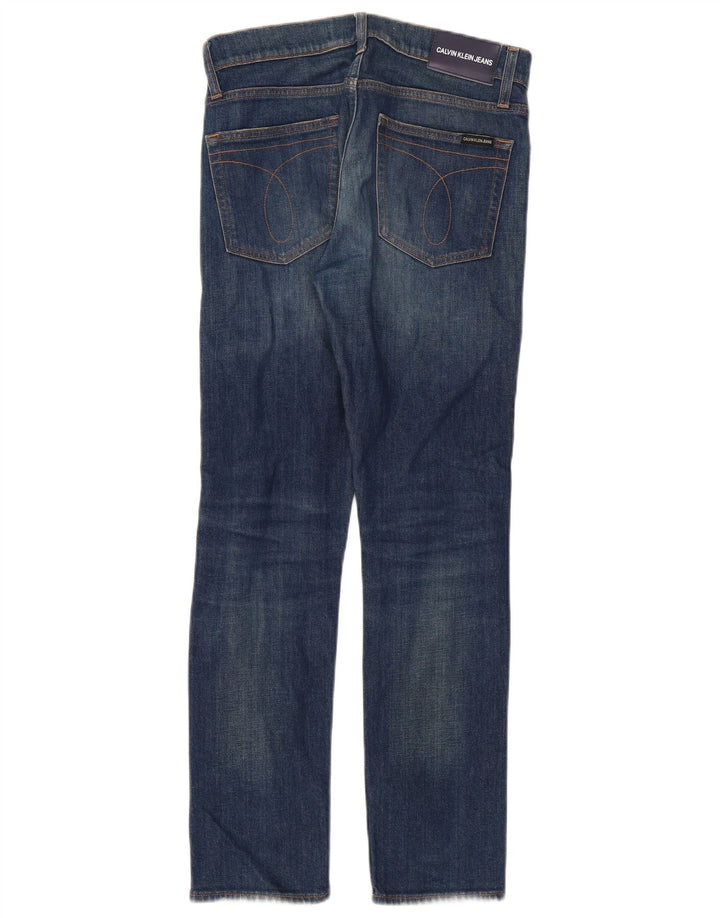 Calvin Klein Vaqueros Slim Desgastados para Mujer W28 L30 Algodón Azul