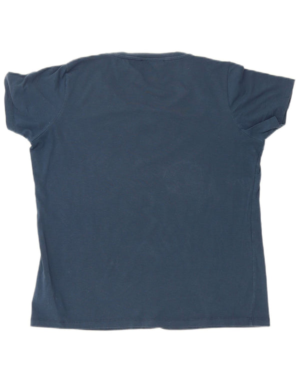 Trussardi Jeans Camiseta Gráfica Mujer Top UK 20 2XL Azul Marino Algodón