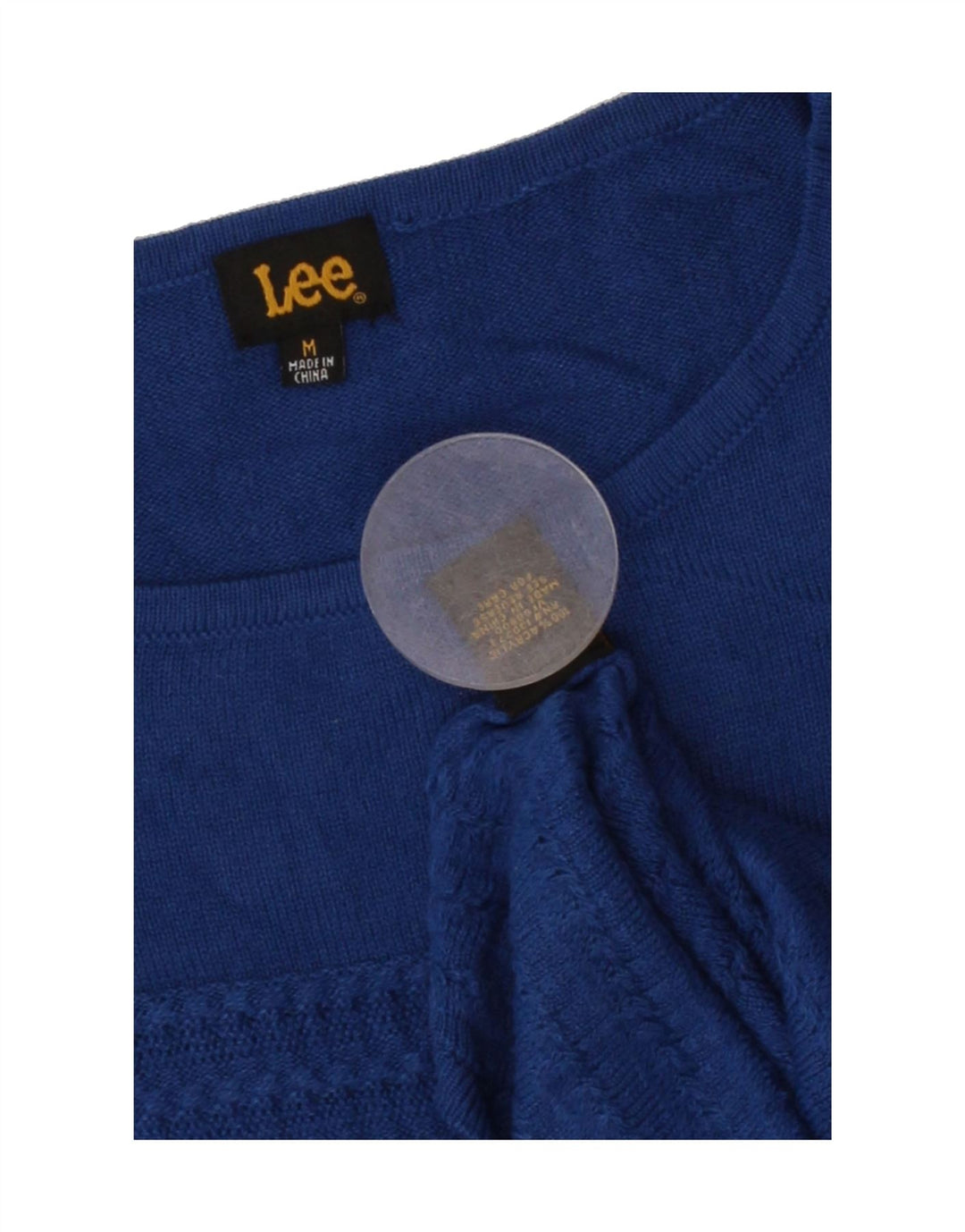 LEE Womens Boat Neck Jumper Sweater UK 12 Medium Blue Acrylic Vintage Lee and Second-Hand Lee from Messina Hembry 