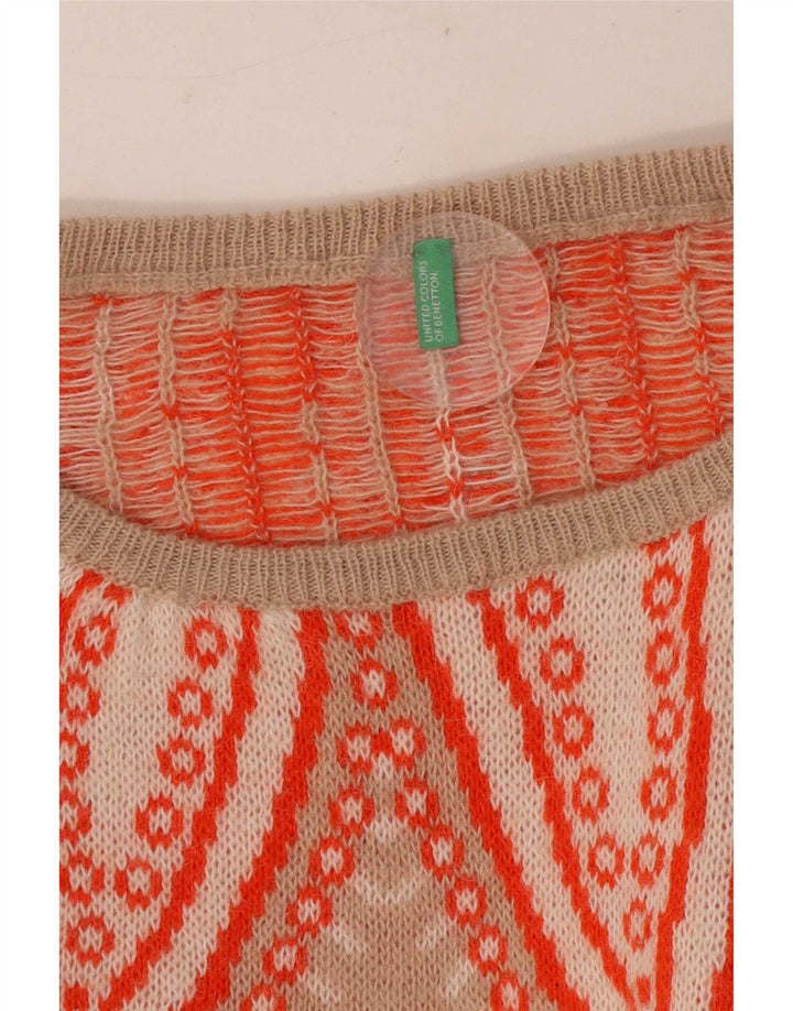 Benetton Jersey De Cuello Redondo Y Estampado Abstracto para Mujer EU 40 Small Beige