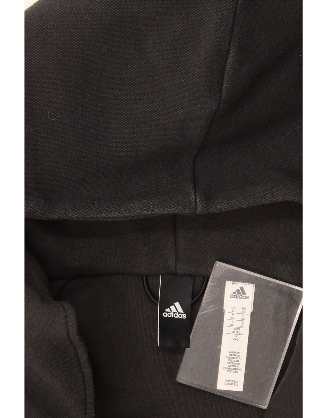Adidas Sudadera con capucha y cremallera para hombre XL Poliéster negro