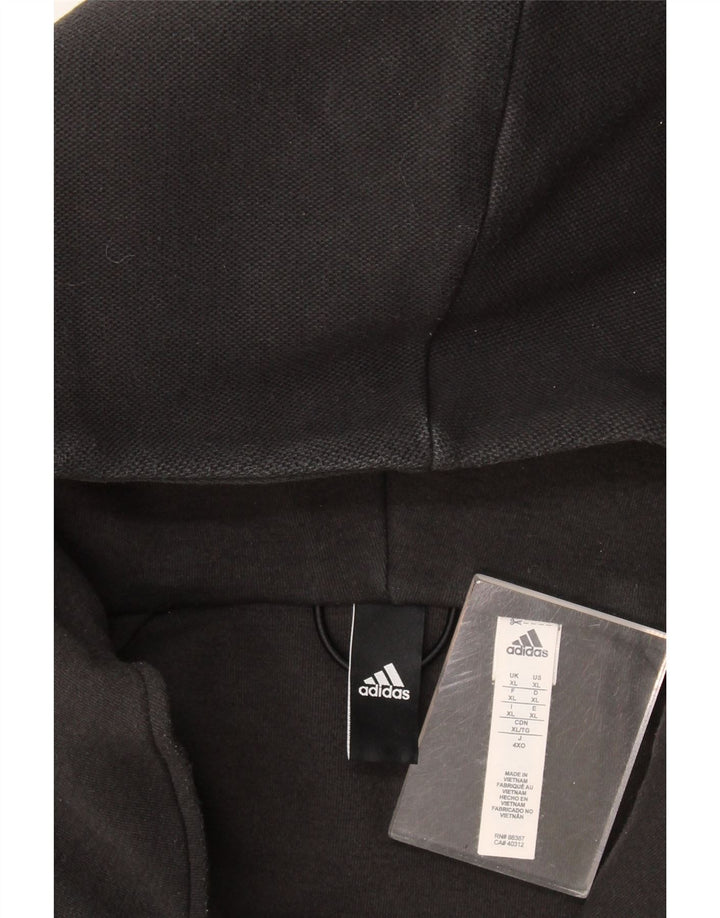 Adidas Sudadera con capucha y cremallera para hombre XL Poliéster negro