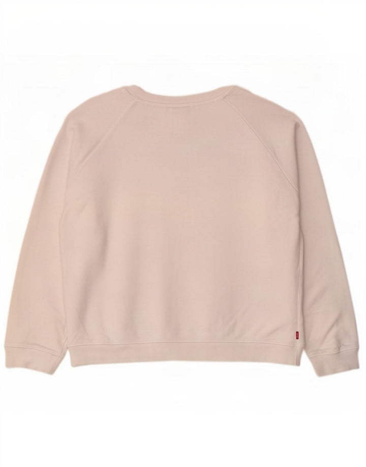 Levi's Sudadera de gran tamaño con gráfico para mujer UK 46 Large White Cotton