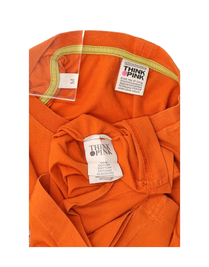 THINK PINK Mens Graphic T-Shirt Top Medium Orange Cotton Vintage Think Pink and Second-Hand Think Pink from Messina Hembry 