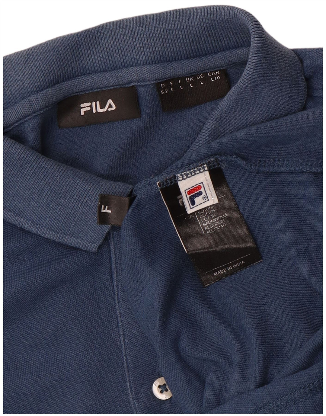 FILA Polo para hombre grande azul marino algodón
