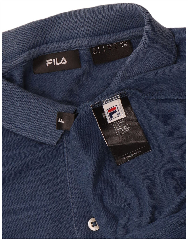 FILA Polo para hombre grande azul marino algodón