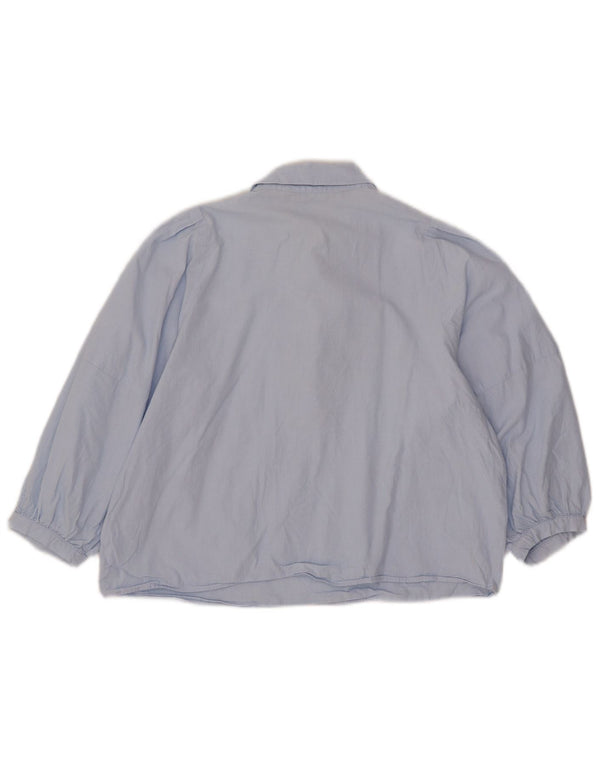Zara Mujer Blusa Manga 3/4 Top UK 44 Azul Medio